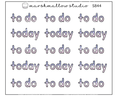 To Do/Today Script - Pink and Dusk Blue