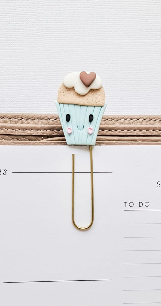 Blue Cupcake Paperclip