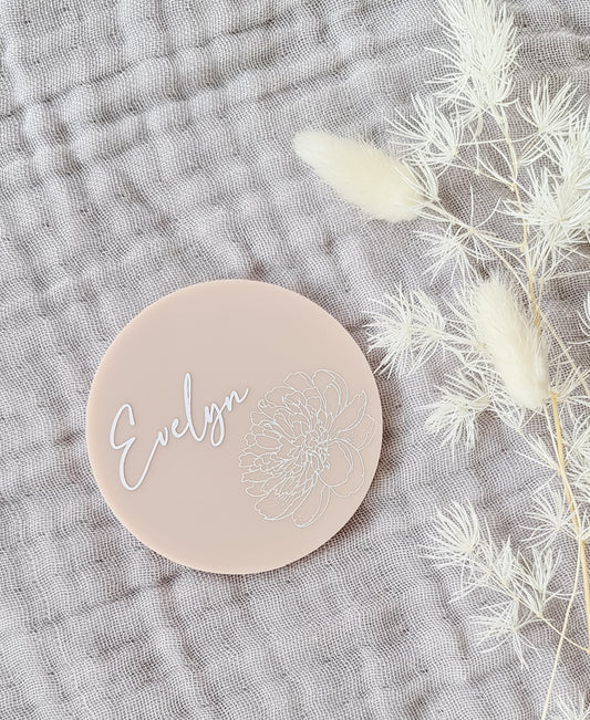 Small Etched Name Plate - Blush