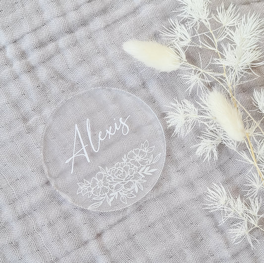 Small Etched Name Plate - Frosted Clear