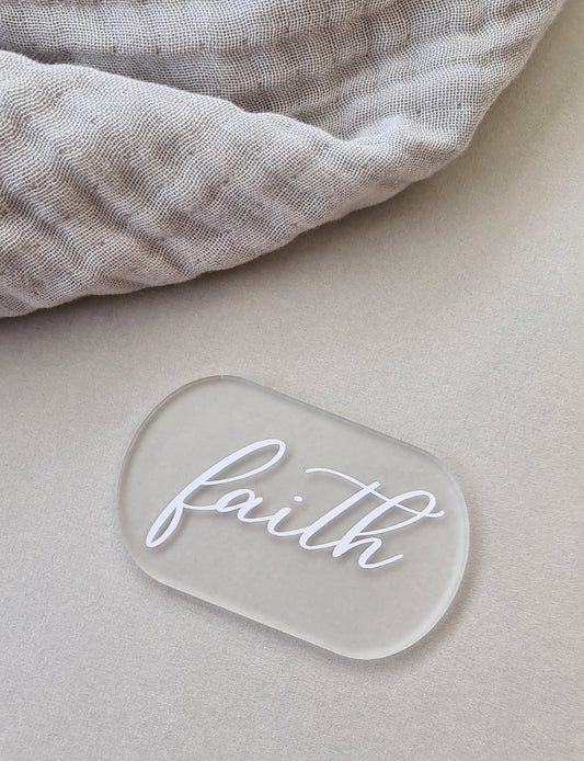Frosted Clear Name Plate - Oval
