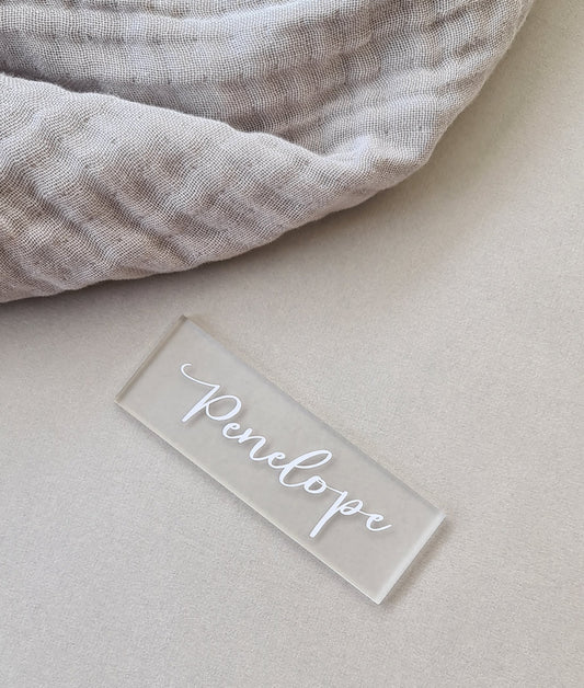 Frosted Clear Name Plate - Rectangle