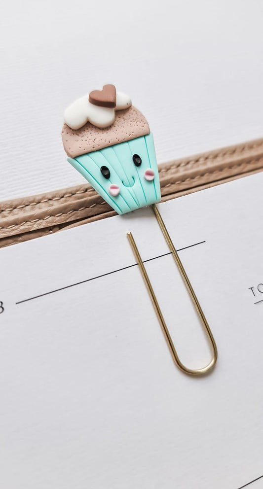 Turquoise Cupcake Paperclip